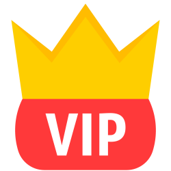 vip -ikon med en krone på toppen